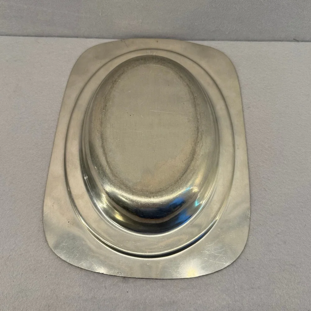 Mulholland Pewter Oval Dish‎ 1907 K Scrollwork Border Vintage Metalware Tray